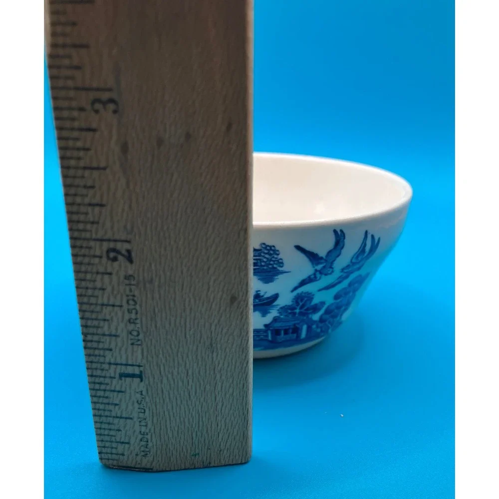 Vintage Churchill Bowl Blue Willow England Ceramic Blue White
